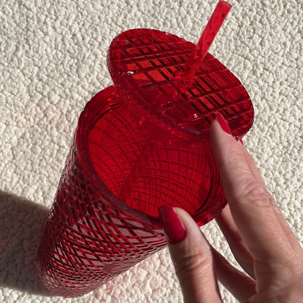 NEW Starbucks Venti Red Jewel Studded Holiday 2021 Cold Cup Tumbler - Picture 8 of 10